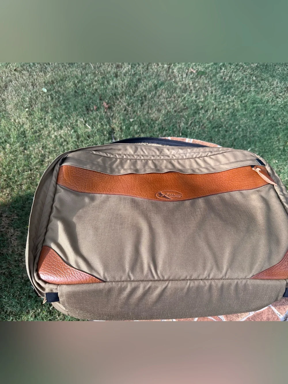 Wildgoose Texas Made Canvas & Leather Garment Travel Bag Luggage Tan Brown